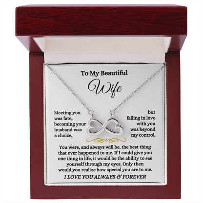 To My Wife Necklace - Emotional Husband to Wife Love Jewelry for Birthday, Valentine’s Day & Annual Celebrations - Endless Love Necklace