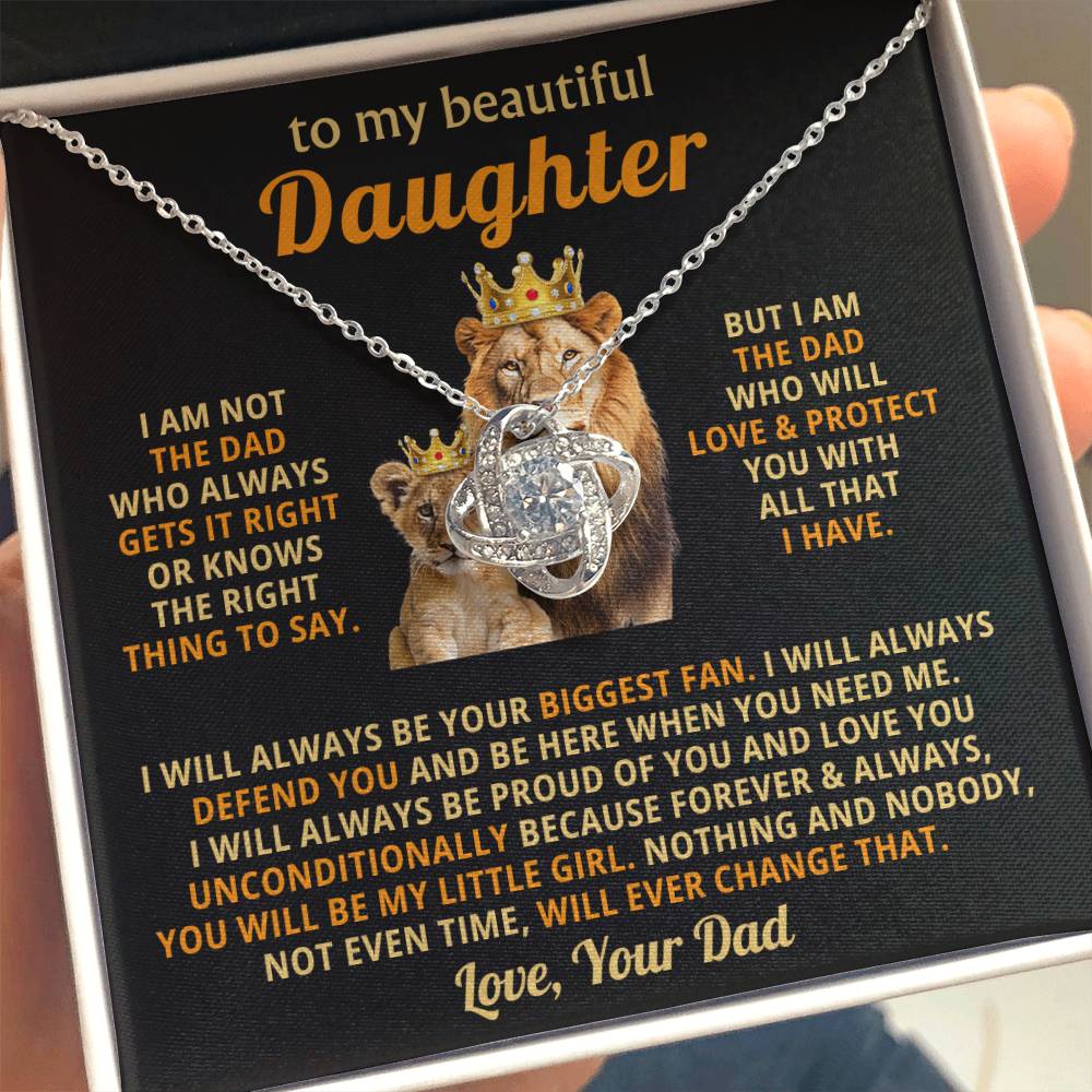 To My Daughter Necklace - Heartfelt Christmas Surprise from Daddy - Love Knot Necklace