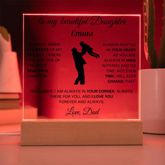 Engraved Acrylic Keepsake for Daughter, Personalized Gift, Lasting Memory, To My Beautiful Daughter