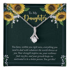 To My Daughter Necklace – Daughter Gift for Valentine’s and Graduation – Alluring Beauty Necklace