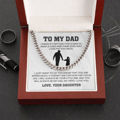 Sentimental Gifts for Dad from Son, Meaningful Cuban Chain Necklace, To My Dad