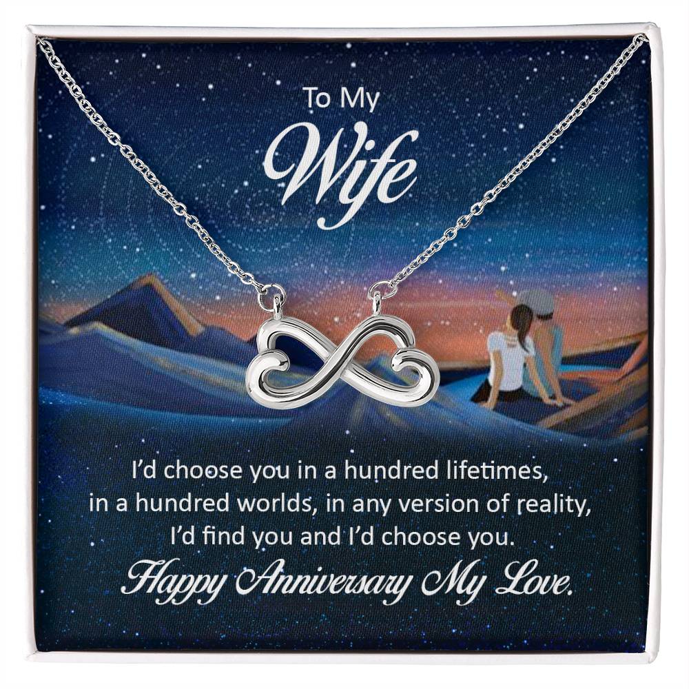 To My Wife Necklace - Romantic Keepsake Jewelry Gift from Husband for Special Days & Valentine’s Love - Endless Love Necklace