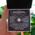 To My Daughter - Straighten Your Crown - Love Knot Necklace Gift from Dad