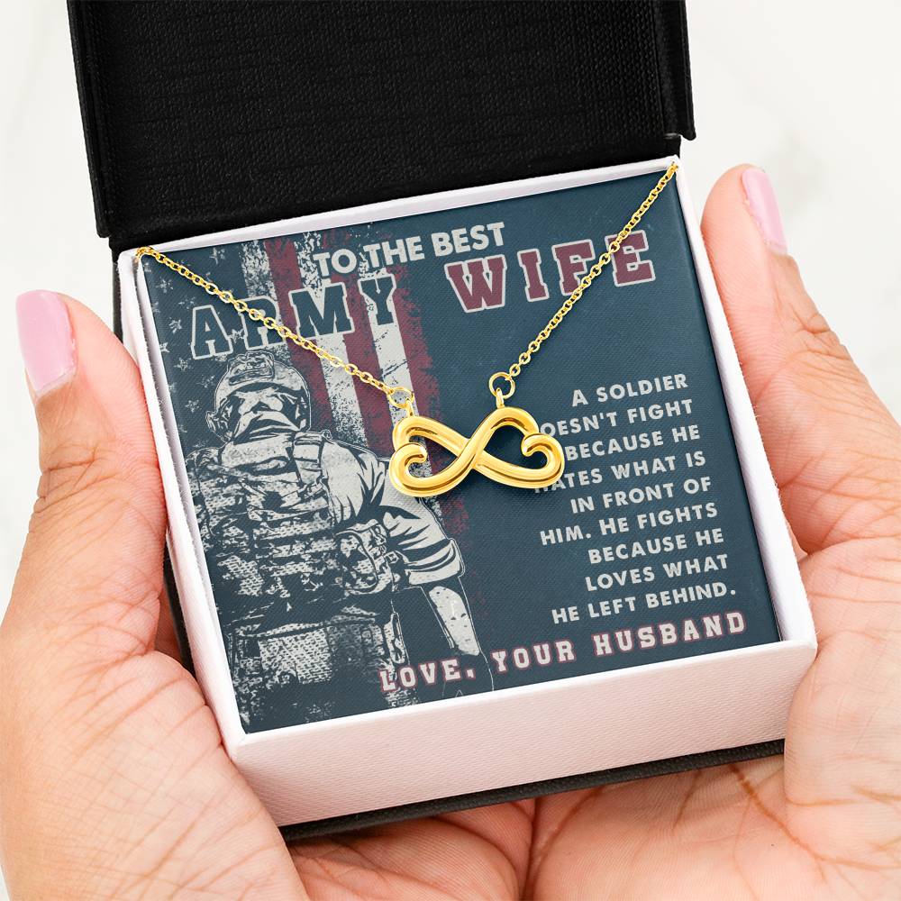 To My Army Wife Endless Love Necklace from Husband