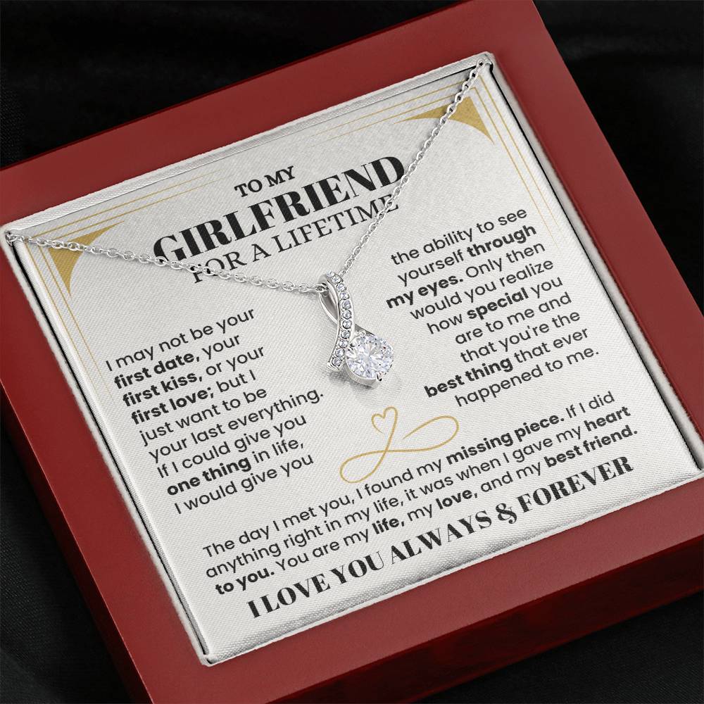 To My Girlfriend Necklace - Soulmate Jewelry Gift for Valentine’s Day, Birthday - Alluring Beauty Necklace