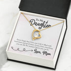 To My Daughter Necklace – Daughter Birthday Graduation Celebration Gift – Forever Love Necklace