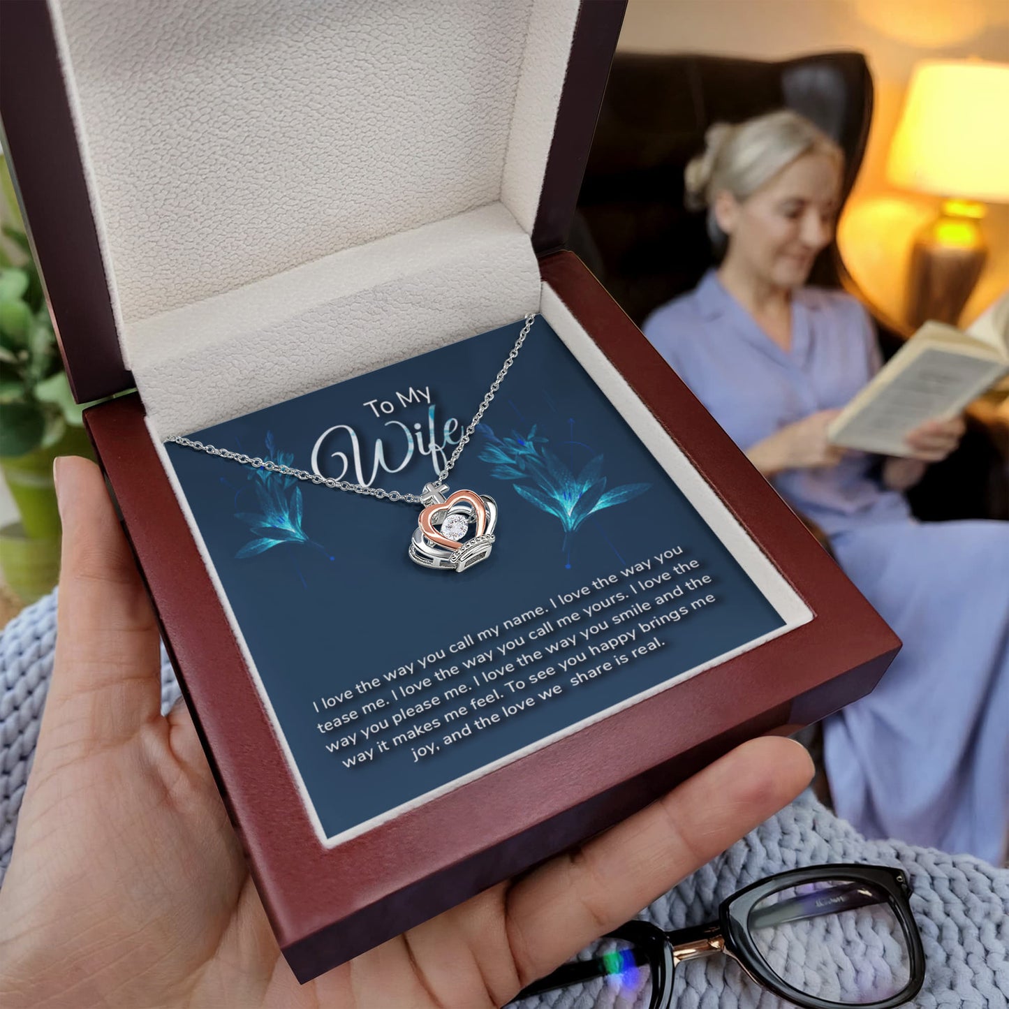 To My Wife Necklace - Emotional Husband-to-Wife Gift for Anniversary, Birthday & Valentine’s Day - Crown Pendant Necklace