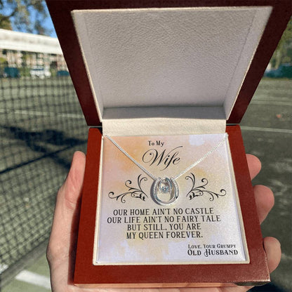 To My Wife Necklace - Best Surprise Gift for Wife from Husband for Anniversary, Christmas & Valentine’s Day - Lucky In Love Necklace