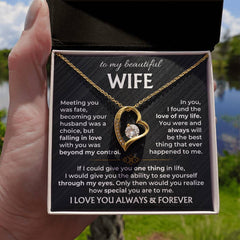 Luxury Wife Necklace Gift, Anniversary, Valentine’s & Birthday Jewelry, To My Beautiful Wife