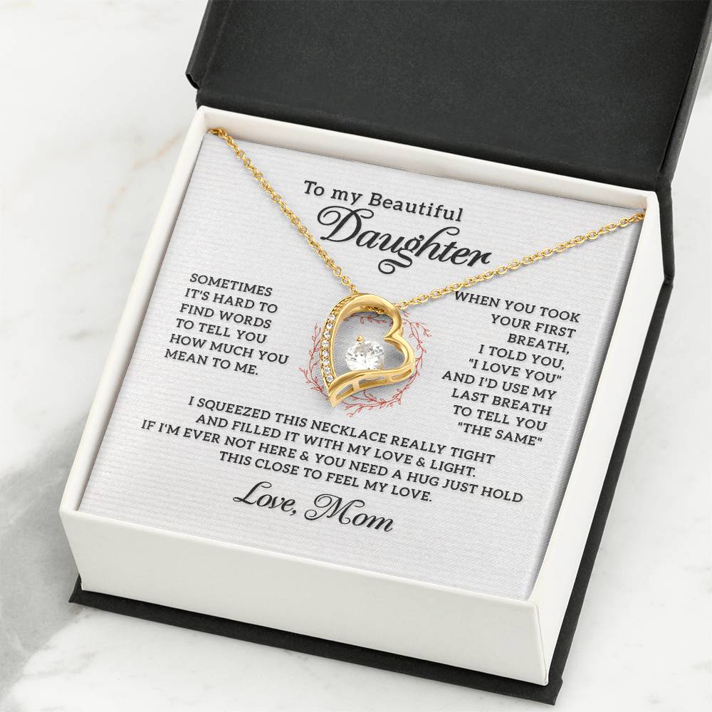 To My Daughter Necklace – Daughter Milestone Gift: Birthday Graduation – Forever Love Necklace