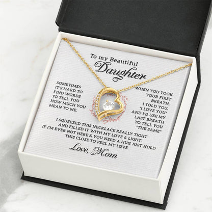 To My Daughter Necklace – Daughter Milestone Gift: Birthday Graduation – Forever Love Necklace