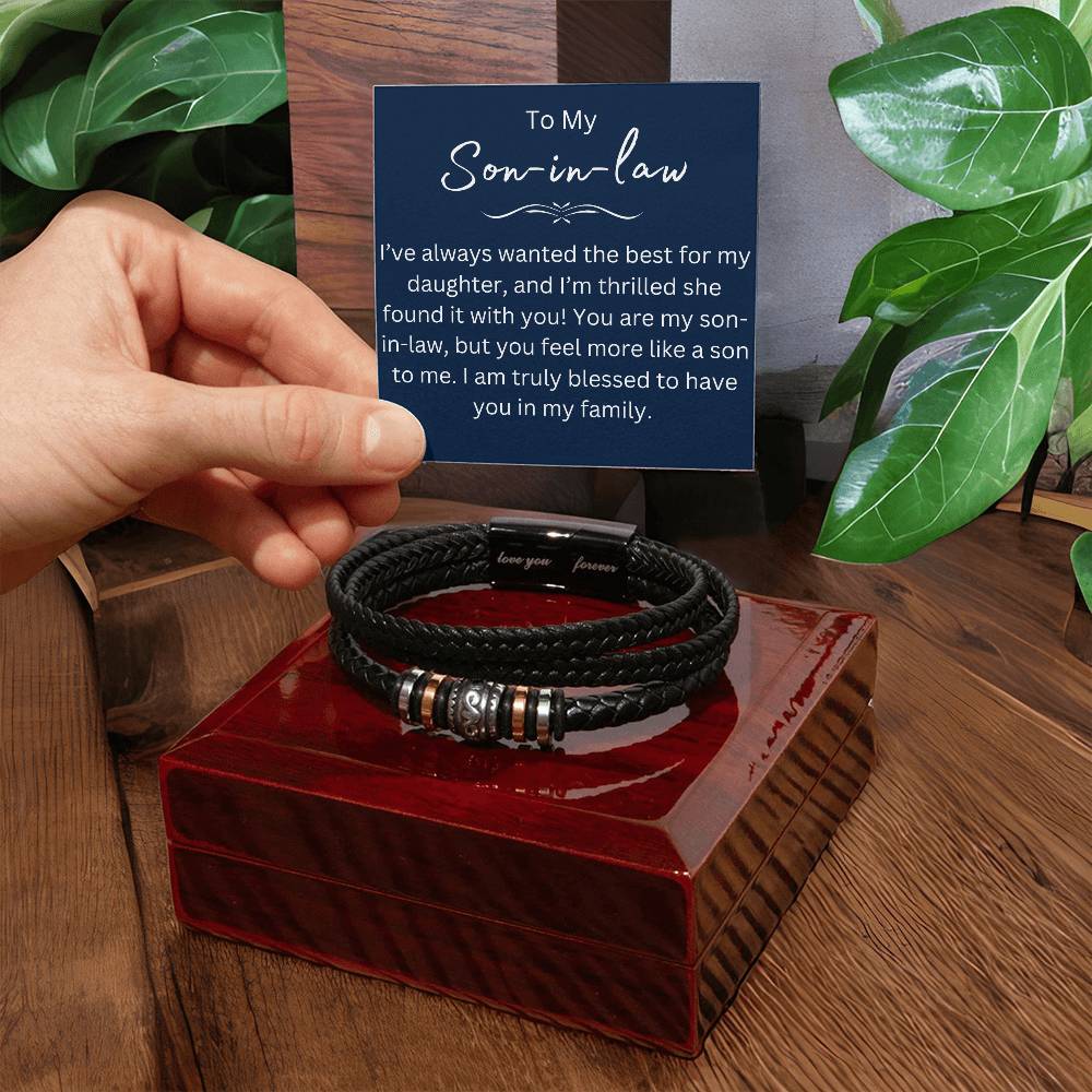 To My Son In Law – Holiday, Birthday, Graduation Gift – Love You Forever Bracelet
