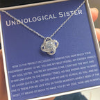 Unbiological Sister Necklace - Gift for Bonus Sister - Love Knot Necklace