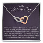 To My Sister In Law - Thank You for Accepting Me - Interlocking Hearts Necklace