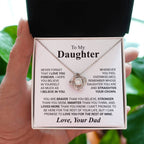 To My Daughter Necklace – Dad to Daughter Birthday Jewelry – Love Knot Necklace