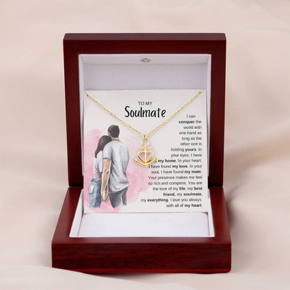 To My Soulmate Necklace - Best Soulmate Gift for Valentine’s Day & Everyday Romance - Anchor Pendant Necklace