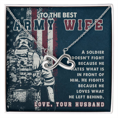 To My Army Wife Endless Love Necklace from Husband