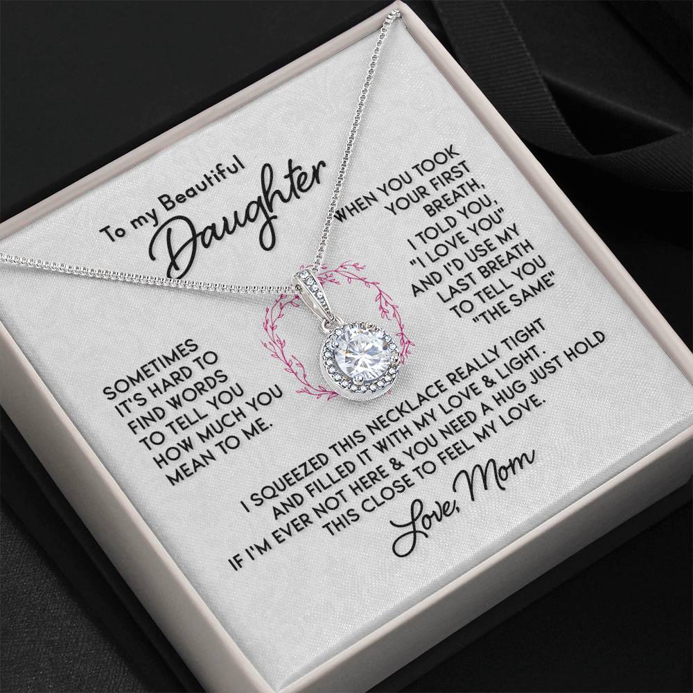 To My Daughter Necklace – Graduation & Christmas Gift from Mom – Eternal Hope Necklace