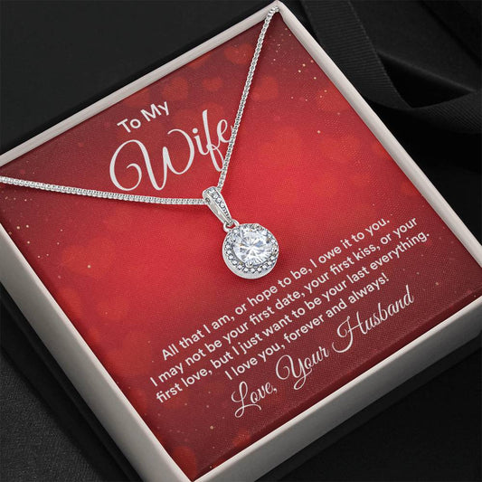 To My Wife Necklace - Forever Love Jewelry Gift for Wife from Husband for Valentine’s Day, Birthday & Holidays - Eternal Hope Necklace