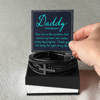 Daddy - your love is like sunshine - Gift for Dad - Men's Cross Bracelet