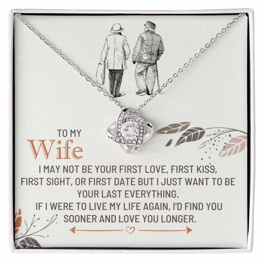 To My Wife Necklace - Romantic Anniversary & Valentine’s Day Jewelry Gift from Husband to Wife - Love Knot Necklace