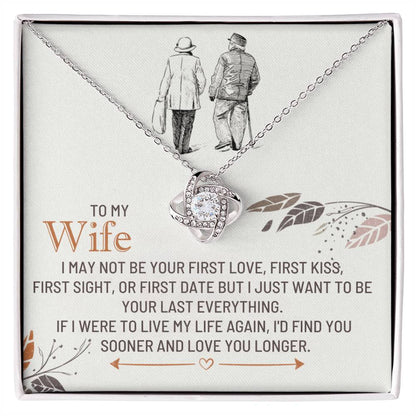 To My Wife Necklace - Romantic Anniversary & Valentine’s Day Jewelry Gift from Husband to Wife - Love Knot Necklace