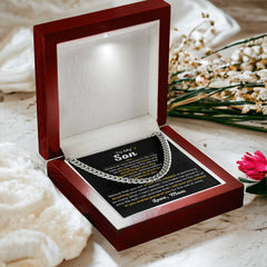Son Cuban Link Chain Necklace, Birthday, Graduation & Christmas Gift, To My Son Necklace