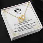To My Wife Necklace - Anniversary Gift for Her - Birthday Christmas Gifts for Wife - Gifts for Soulmate - Gifts for Her - Interlocking Hearts Necklace