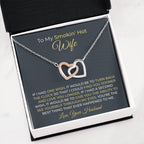 Romantic Gift for Smokin' Hot Wife - Jewelry from Husband for Valentine’s Day - Interlocking Hearts Necklace
