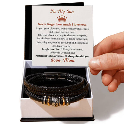 To My Son – Christmas, Birthday Gift from Mom – Love You Forever Bracelet
