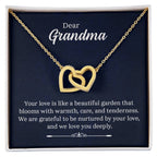 Dear Grandma - Your love is like a beautiful garden - Grandma Gift - Interlocking Hearts Necklace