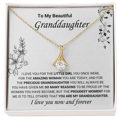 Beloved Necklace Gift for Granddaughter, Elegant Jewelry Keepsake to Treasure, Alluring Beauty Necklace, To My Beautiful Granddaughter