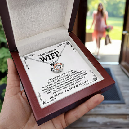 To My Wife Necklace - Romantic Birthday Gift from Husband - Crown Pendant Necklace