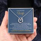 To My Beautiful Wife Necklace - Best Loving Jewelry Gift for Valentine’s Day, Anniversaries & Romantic Surprises - Lucky In Love Necklace