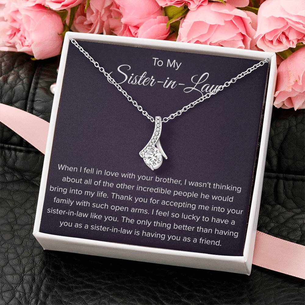 To My Sister In Law - Thank You for Accepting Me - Alluring Beauty Necklace