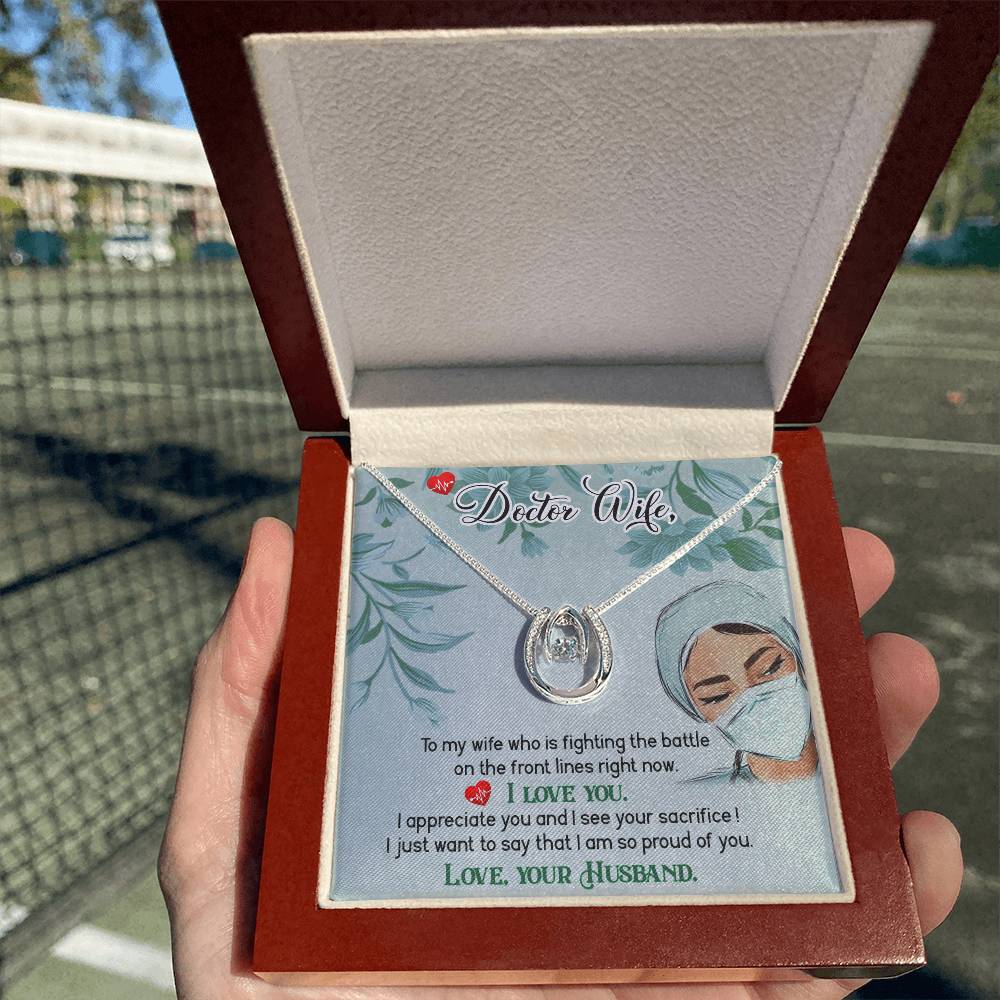 To My Doctor Wife Necklace - Emotional Valentine’s Day Gift from Husband - Lucky In Love Necklace