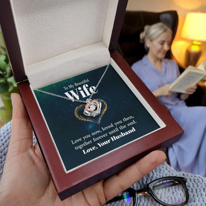 To My Wife Necklace - Special Jewelry Gift from Husband for Birthday, Christmas & Valentine’s Day - Crown Pendant Necklace