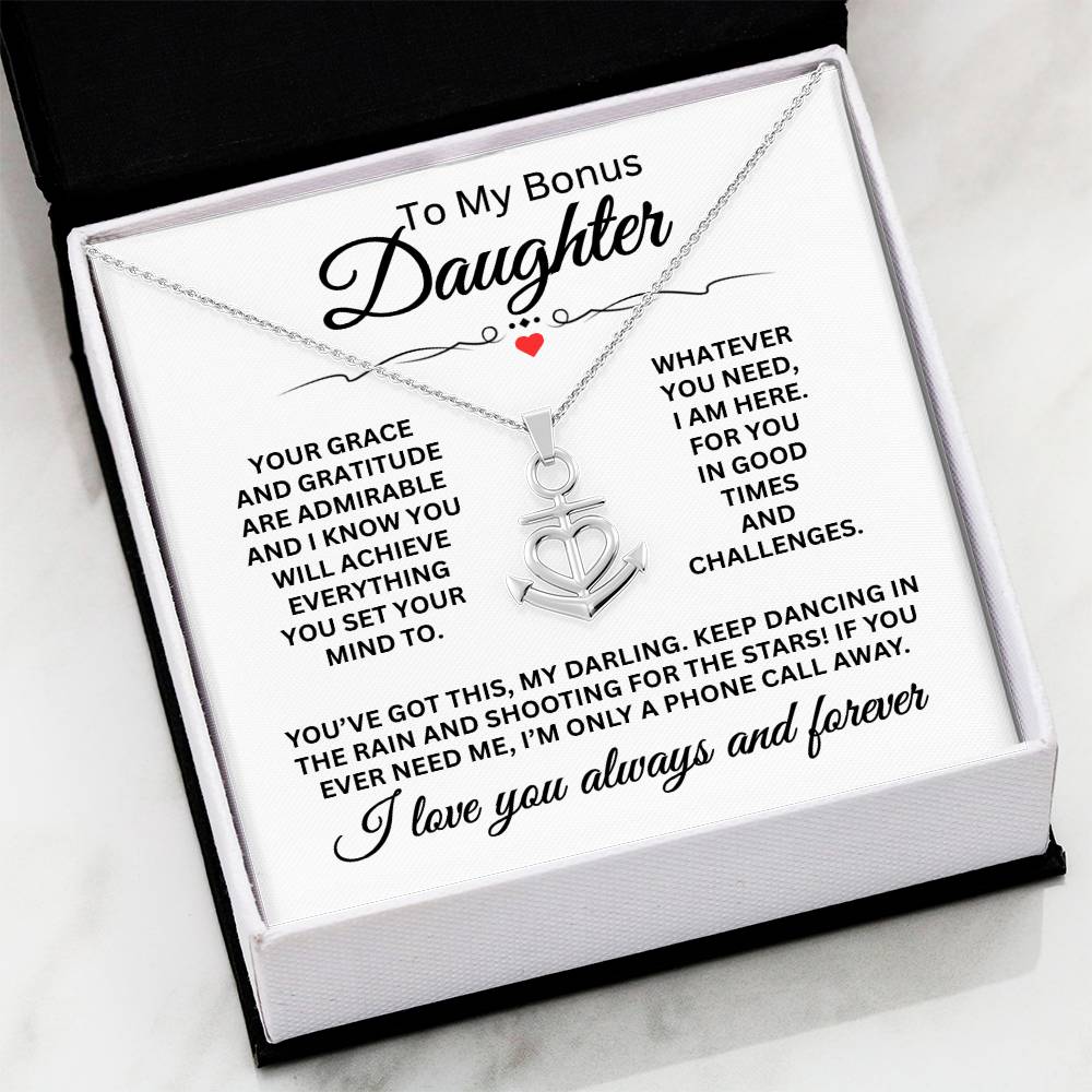 To My Daughter - I love you always and forever - Anchor Pendant Necklace Gift for Daughter