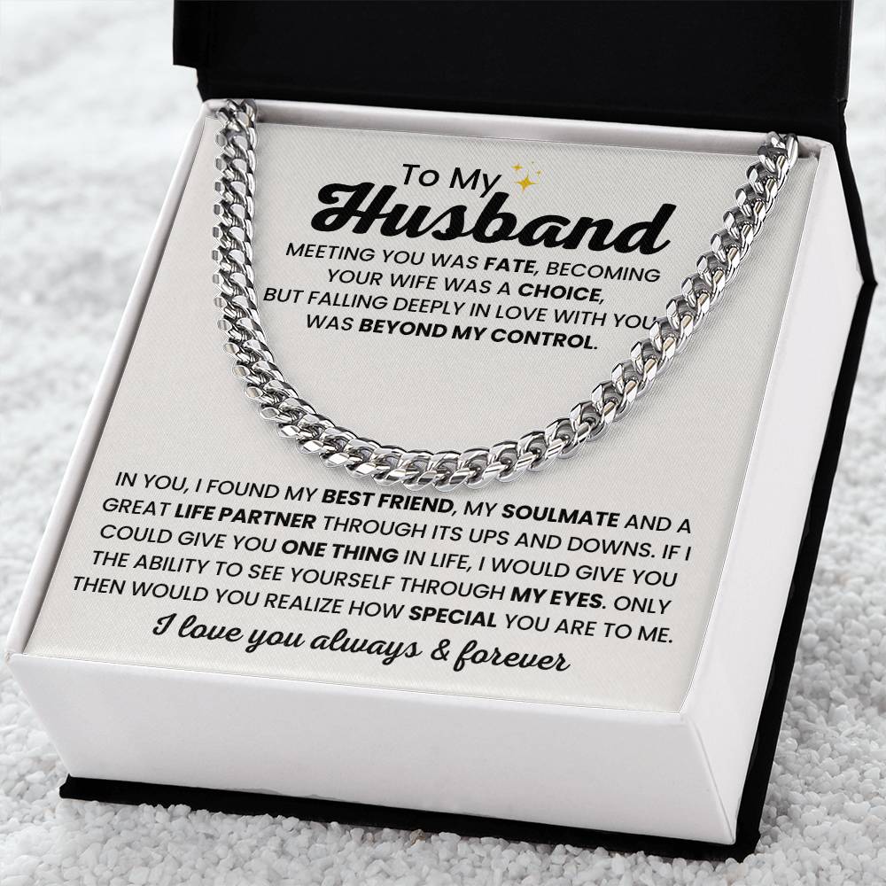 Cuban Link Chain for Husband – Birthday, Anniversary Gift from Wife