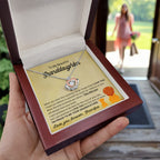 To My Granddaughter Necklace – Gift for Granddaughter’s Birthday and Graduation from Grandpa – Crown Pendant Necklace