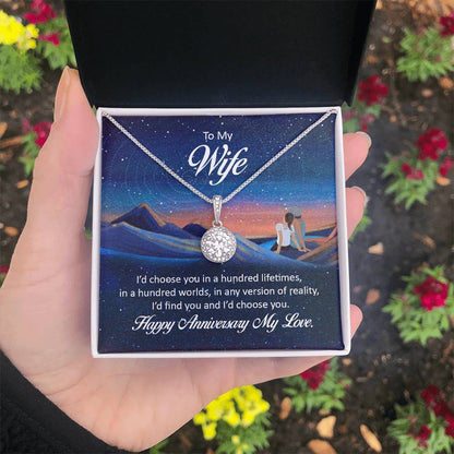 Special Anniversary Gift for Wife - Romantic Jewelry from Husband for Valentine’s Day or Birthday - Eternal Hope Necklace
