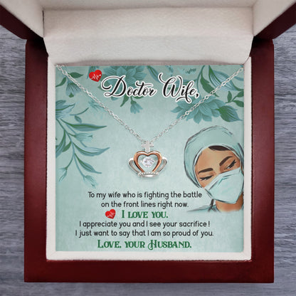 Sentimental Gift for Doctor Wife - Emotional Husband-to-Wife Jewelry for Birthday, Christmas & Valentine’s Day - Crown Pendant Necklace