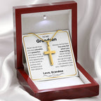 To My Grandson - I believe in you - Grandson Gift from Grandma - Artisan Cross Necklace