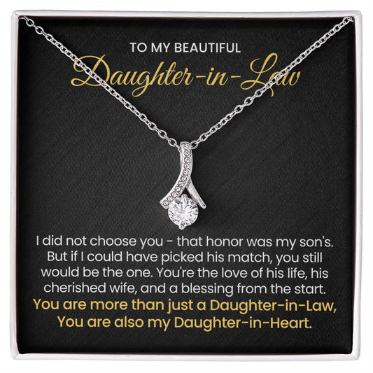 To My Daughter In Law - You are also my Daughter in heart - Alluring Beauty Necklace