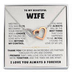 To My Wife Necklace - Holiday & Valentine’s Day Gift from Husband - Interlocking Hearts Necklace