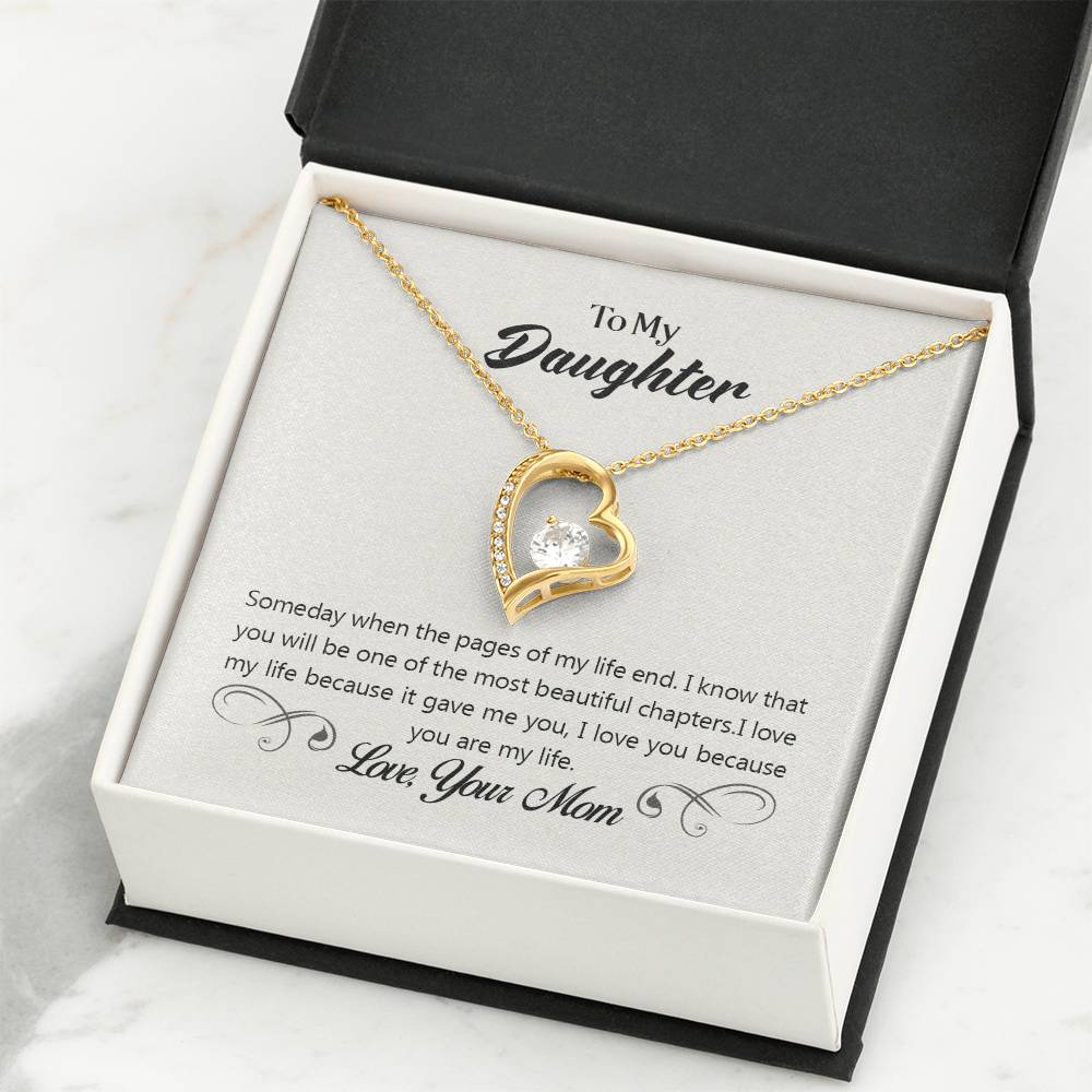 To My Daughter Necklace – Jewelry Gift for Daughter from Mother – Forever Love Necklace