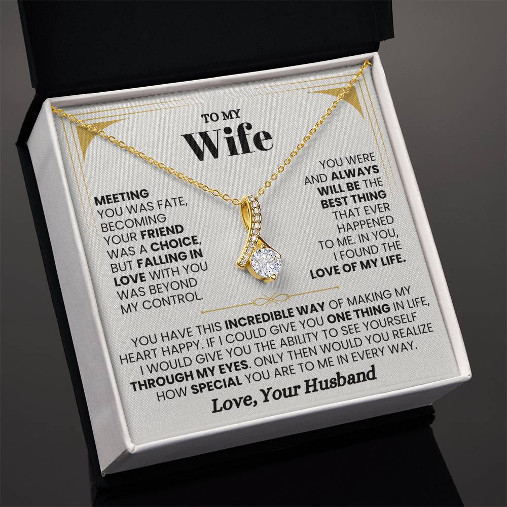 To My Wife Necklace - Sentimental Birthday Gift from Husband, Romantic Jewelry for Valentine’s Day & Holidays - Alluring Beauty Necklace