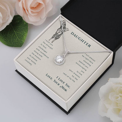 To My Daughter Necklace – Birthday, Graduation Keepsake for Daughter from Mom – Eternal Hope Necklace