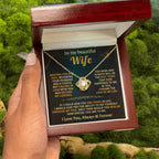 To My Beautiful Wife Necklace - Romantic Husband Gift for Christmas, Valentine’s Day & Anniversary Love Surprises - Love Knot Necklace