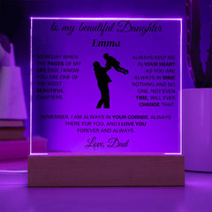 Engraved Acrylic Keepsake for Daughter, Personalized Gift, Lasting Memory, To My Beautiful Daughter
